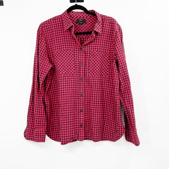 J. Crew Classic-Fit Boy Shirt in Mini Buffalo Check Button Down - Picture 1 of 6